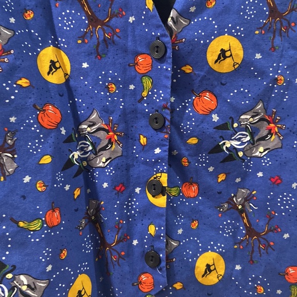 Vintage 90s basic editions women's XL extra large Halloween vest witches pumpkin - Picture 6 of 10